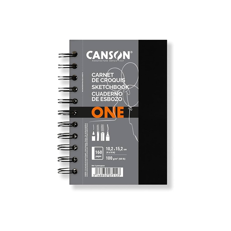 Artbook skicár značky Canson poslúži pri kreslení a skicovaní na cestách. Zmestíte ho aj do tašky, pretože má praktický rozmer 10,2 x 15,2 cm.  Nav