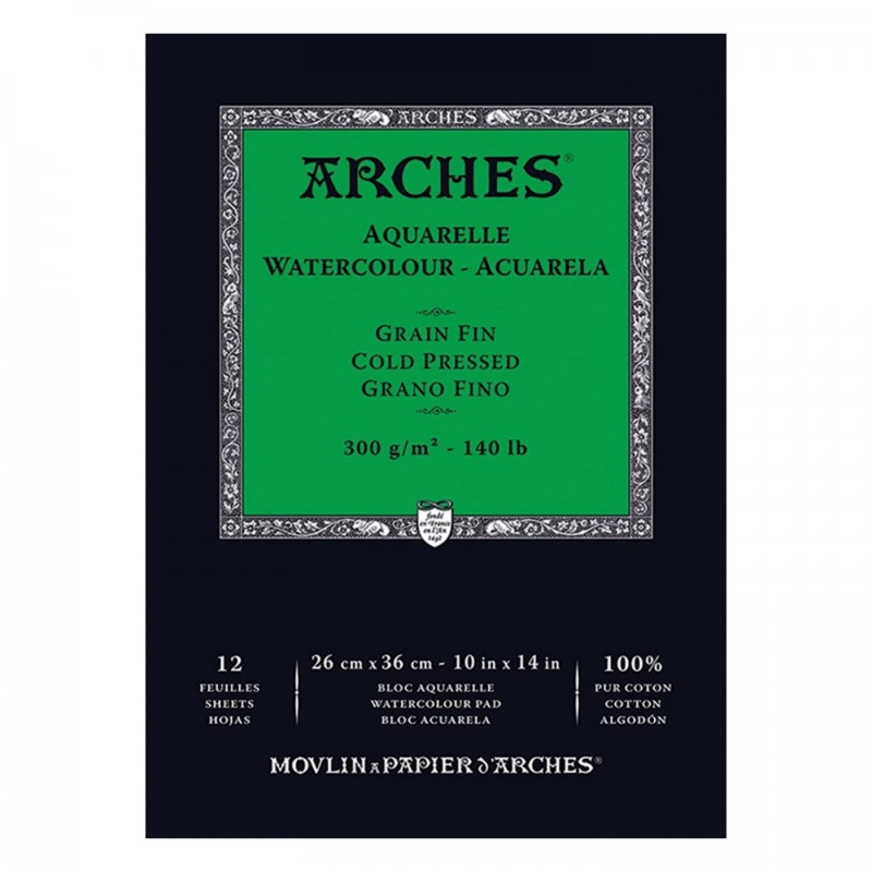 Skicár Arches® s papierom vyrábaným valcovou metódou, ktorá papieru dodáva prírodnú harmonickú štruktúru. Valec zaistí rovnomerné rozloženie bavl