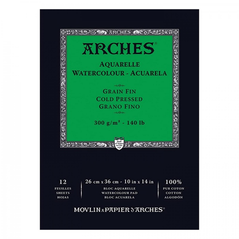 Skicár Arches® s papierom vyrábaným valcovou metódou, ktorá papieru dodáva prírodnú harmonickú štruktúru. Valec zaistí rovnomerné rozloženie bavl