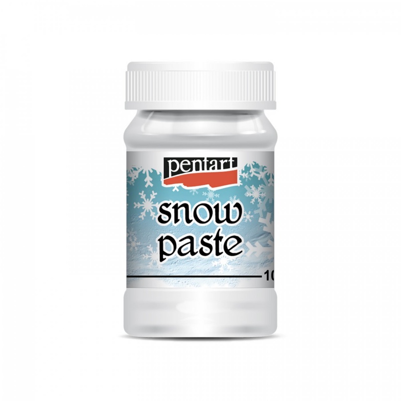 Snehová pasta (Snow paste) od Pentart je pasta na vodnej báze s hrubými zrnami vhodná na dekorovanie povrchov a vytváranie vystúpenej reliéfnej vrstvy. V