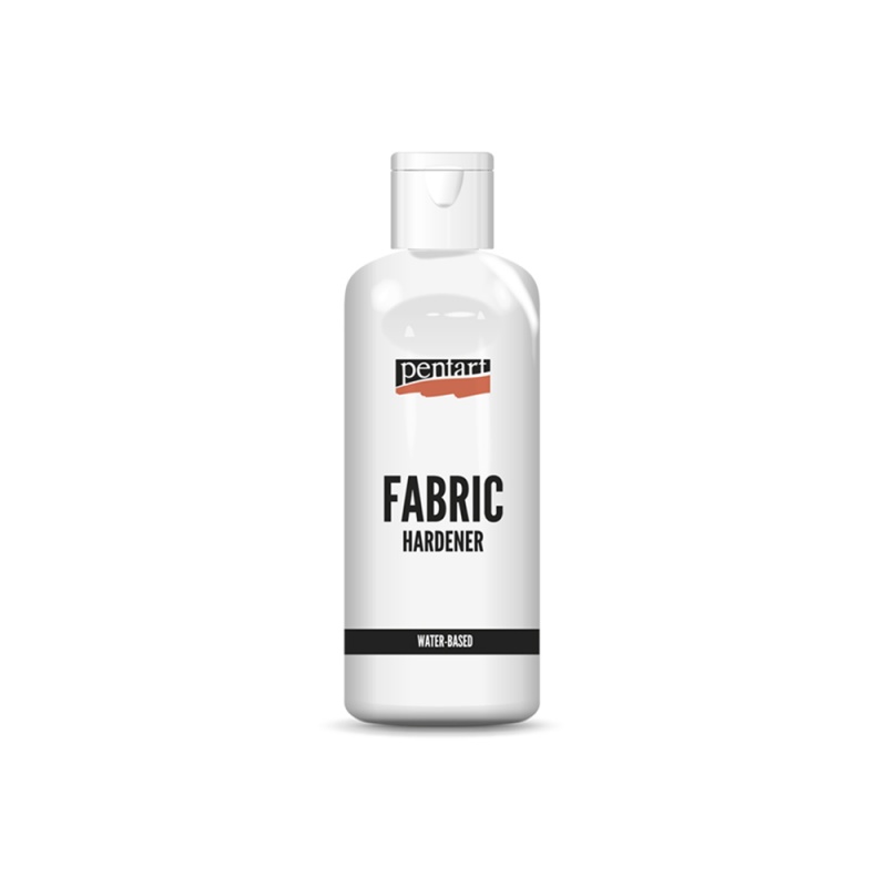 Stužovač textilu (Fabric hardener) od Pentart je produkt na vodnej báze, ktorý vytvrdzuje výtvory z textilu, textilné sochy, spevňuje a škrobí. Keď us