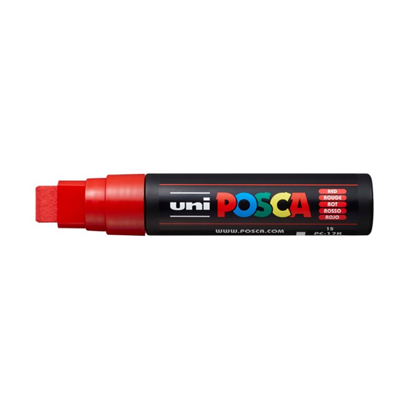 Uni Posca fixka PC-17K je jeden z najpopulárnejších typov popisovačov značky Uni. Marker Posca má okrúhly hrot hrúbky 15 mm, ktorý vytvára hrubé lín