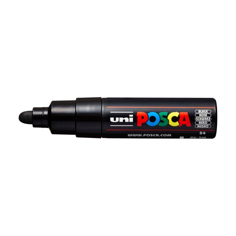 Uni Posca fixka PC-7M je jeden z najpopulárnejších typov popisovačov značky Uni. Marker Posca má okrúhly hrot hrúbky 4,5 - 5,5 mm, ktorý vytvára stred