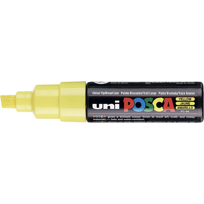 Uni Posca fixka PC-8K je jeden z najpopulárnejších typov popisovačov značky Uni. Marker Posca má okrúhly hrot hrúbky 8 mm, ktorý vytvára hrubé línie