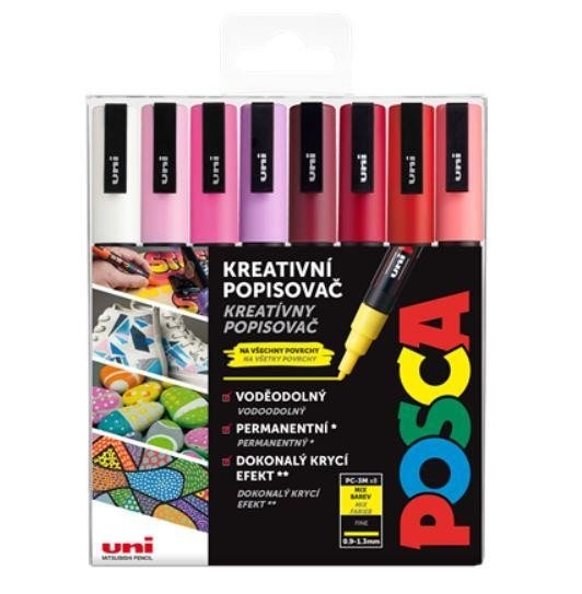 Uni Posca fixka PC-3M je jeden z najpopulárnejších typov popisovačov značky Uni. Marker Posca má okrúhly hrot hrúbky 1,3 mm, ktorý vytvára tenké lín