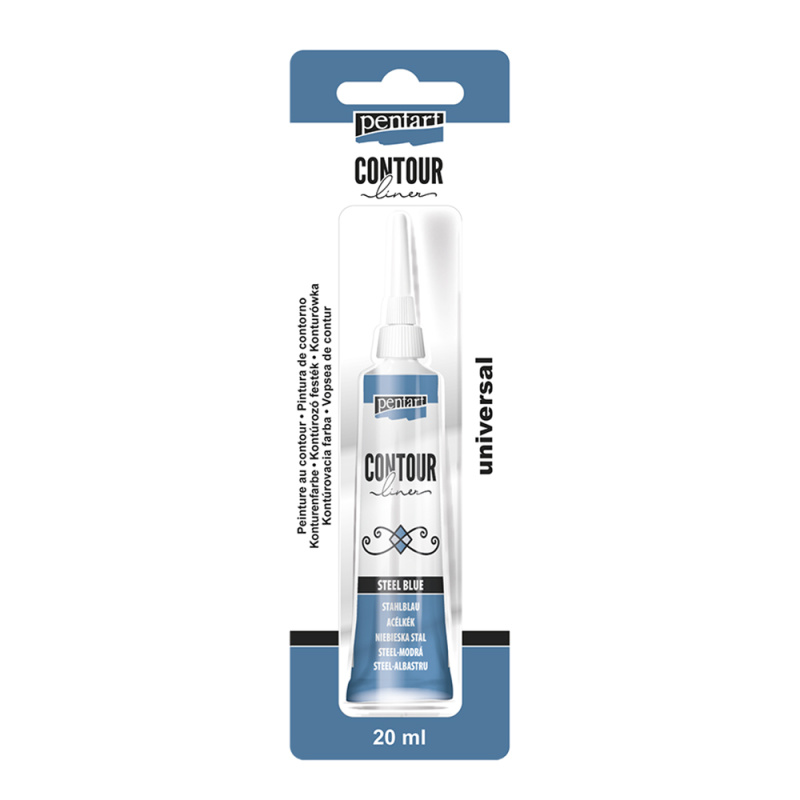 Univerzálna kontúrovacia farba je hustá farba na vodnej báze použiteľná na ľubovolný povrch. Určená na kraeslenie línií a obrysov, na zvýraznenie
