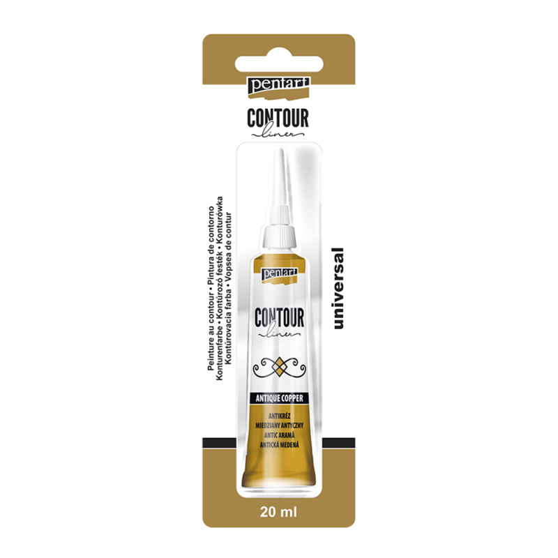 Univerzálna kontúrovacia farba je hustá farba na vodnej báze použiteľná na ľubovolný povrch. Určená na kraeslenie línií a obrysov, na zvýraznenie