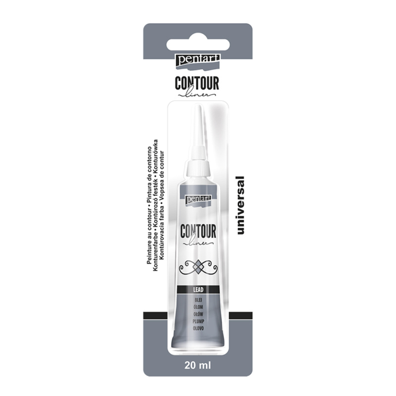 Univerzálna kontúrovacia farba je hustá farba na vodnej báze použiteľná na ľubovolný povrch. Určená na kraeslenie línií a obrysov, na zvýraznenie