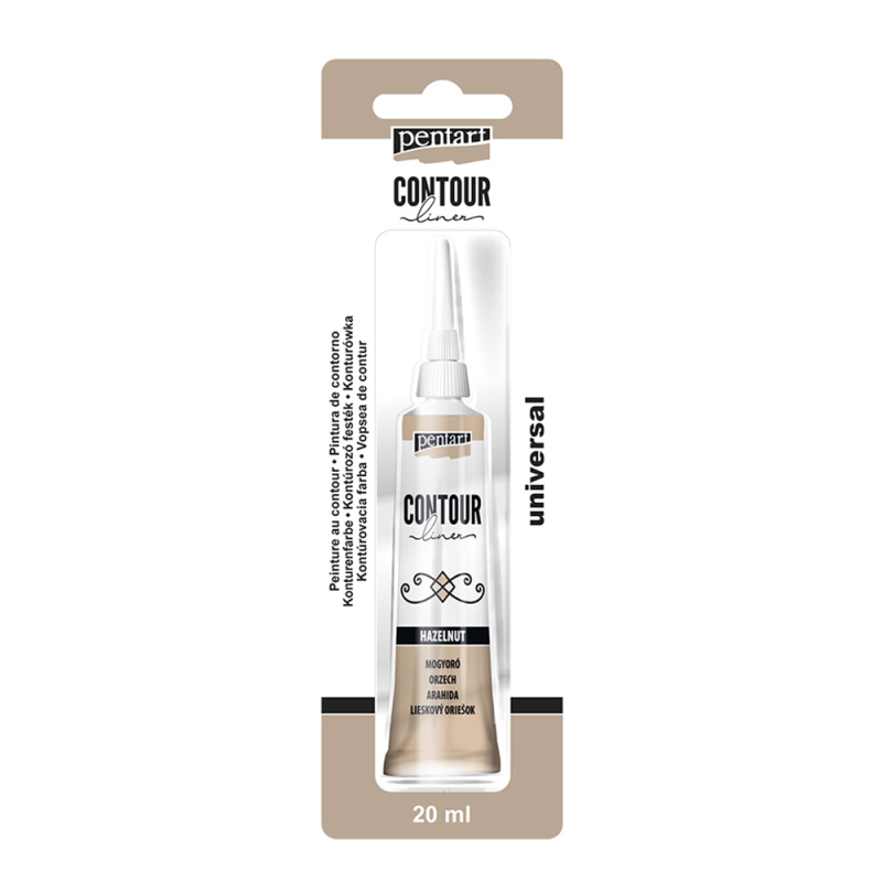 Univerzálna kontúrovacia farba je hustá farba na vodnej báze použiteľná na ľubovolný povrch. Určená na kraeslenie línií a obrysov, na zvýraznenie