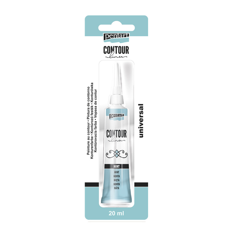 Univerzálna kontúrovacia farba je hustá farba na vodnej báze použiteľná na ľubovolný povrch. Určená na kraeslenie línií a obrysov, na zvýraznenie