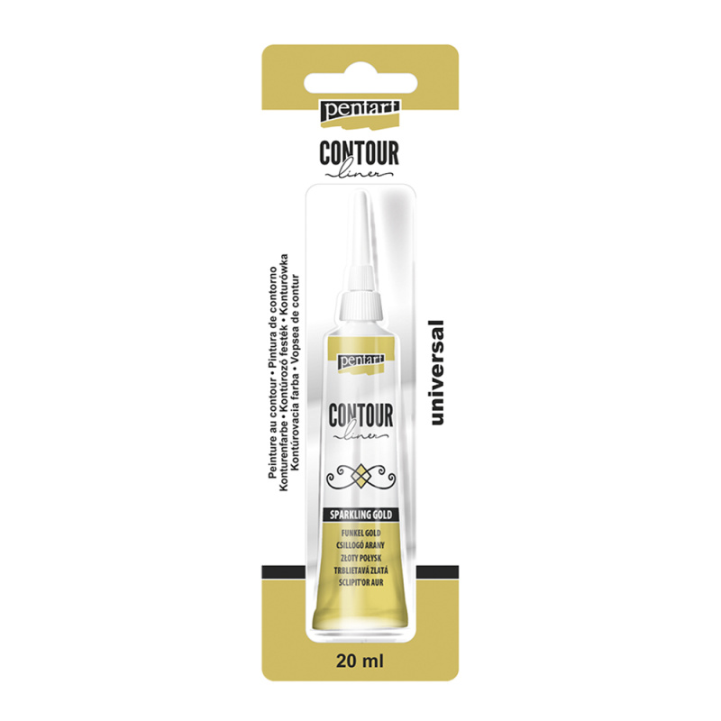 Univerzálna kontúrovacia farba je hustá farba na vodnej báze použiteľná na ľubovolný povrch. Určená na kraeslenie línií a obrysov, na zvýraznenie
