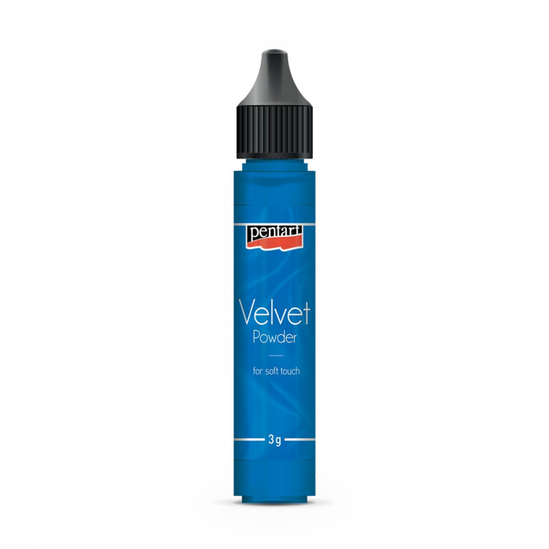 Velvet powder je zamatový prášok, ktorý vytvára zamatový povrch. Dá sa jednoducho "fúknuť" cez hrot na ešte mokrú farbu, alebo lepiaci povrch. Odpor