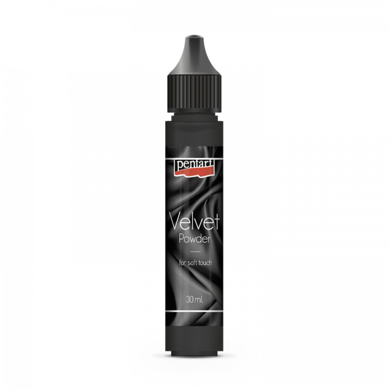 Velvet powder je zamatový prášok, ktorý vytvára zamatový povrch. Dá sa jednoducho "fúknuť" cez hrot na ešte mokrú farbu, alebo lepiaci povrch. Odpor
