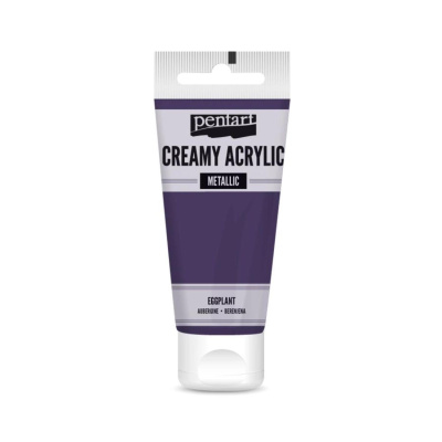 Akrylová farba krémová, metalická, baklažánová, 60 ml