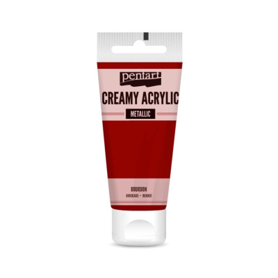 Akrylová farba krémová, metalická, bordová, 60 ml