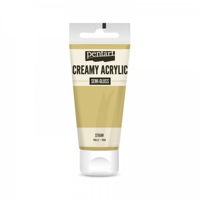 Akrylová farba krémová, pololesklá, slamová, 60 ml