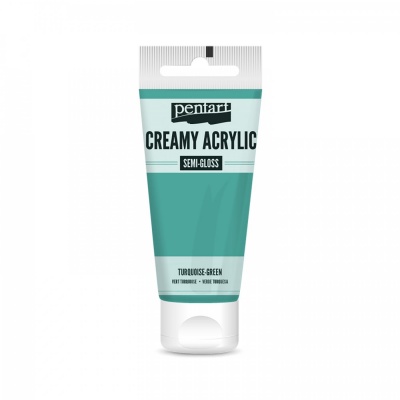 Akrylová farba krémová, pololesklá, tyrkysová, 60 ml