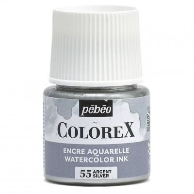 Akvarelový atrament COLOREX, silver 45 ml