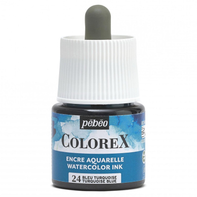 Akvarelový atrament COLOREX, turquoise blue 45 ml