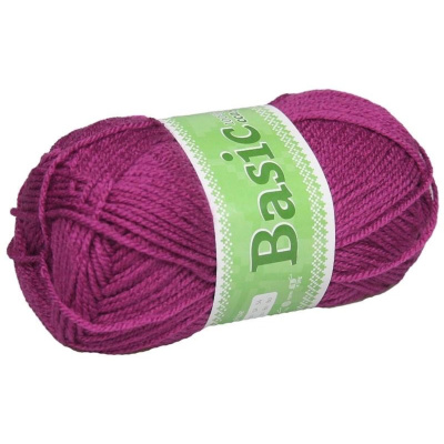 Basic, akrylová priadza, 50 g, cca 150 m, 951 ostružinová