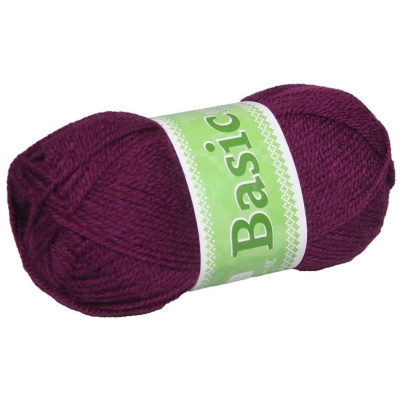 Basic, akrylová priadza, 50 g, cca 150 m, 952 vínovorúžová