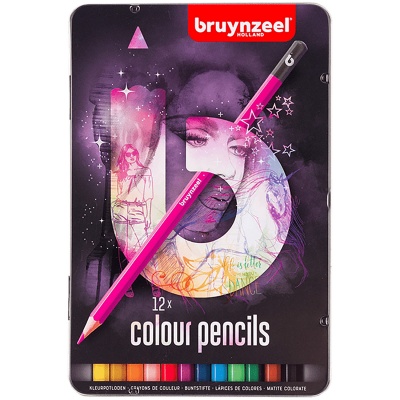 Bruynzeel, Pastelky farebné, sada 12 ks, svetlá krabička