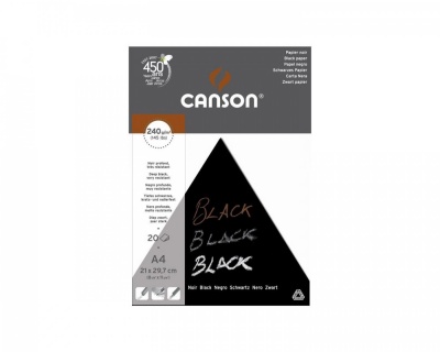 Canson blok čierny, A3, 240g/m2, 20 listov