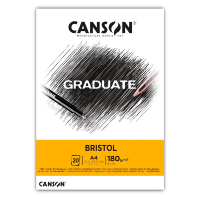 CANSON Skicár Graduate Bristol, A4, 180 g, 20 listov