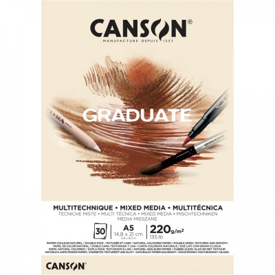 CANSON Skicár Graduate Mixed Media A5, 220 g, 30 listov