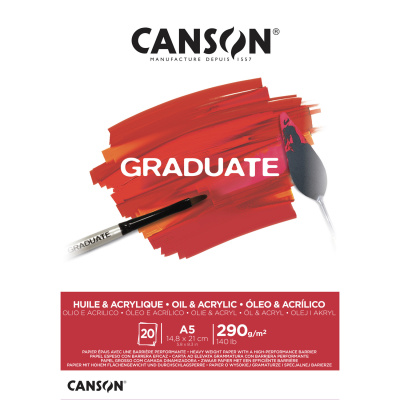CANSON Skicár Graduate na olej a akryl, A5, 290 g, 20 listov
