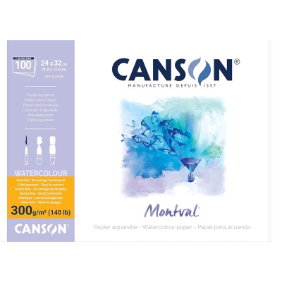CANSON Skicár MONTVAL Aquarelle, 24 x 32 cm, 300 g, 100 listov