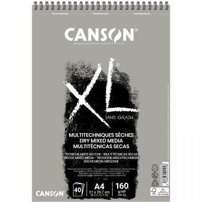 CANSON Skicár XL Dry Mixed Media Sand grain, A4, 160 g, 40 listov