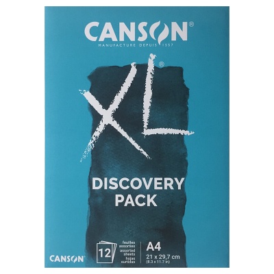 CANSON XL Discovery Pack Aquarelle & Mixed Media A4, 12 listov