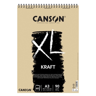 CANSON XL Kraft krúžková väzba, A3, hnedý skicár