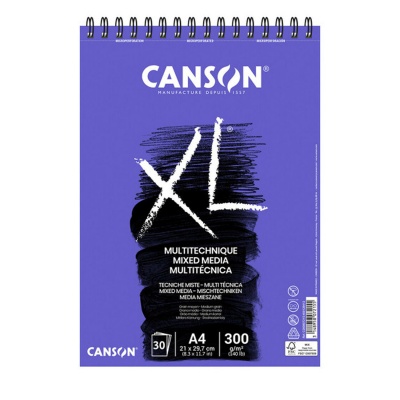 CANSON XL Mixmédia blok, A4 300g/m2, 30 listov