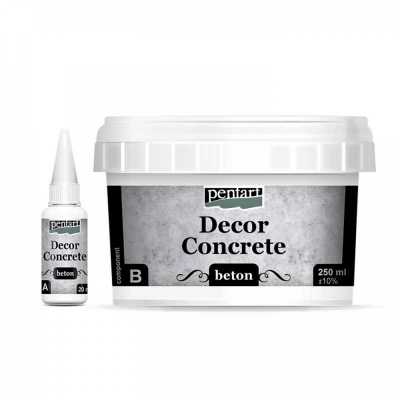 Decor beton, betónový prášok jemný, 250 ml + 20 ml
