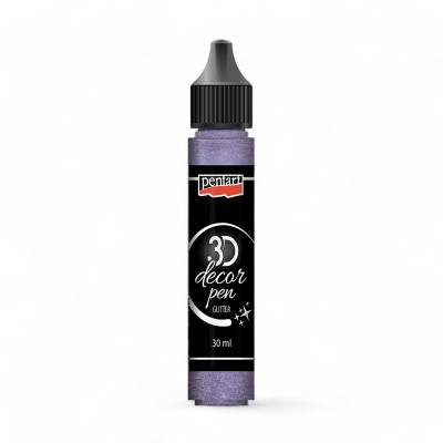 Dekoračné 3D pero, 30 ml, glitrová fialová