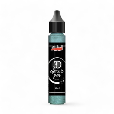 Dekoračné 3D pero, 30 ml, glitrová tyrkysová