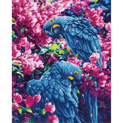 Diamond dotz, Blue parrots, 41,9 x 52 cm