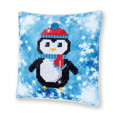 Diamond dotz Pillow, Christmas Penguin, 18 x 18 cm