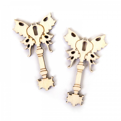 Drevené ozdoby, steampunk, kľúče, 5 cm