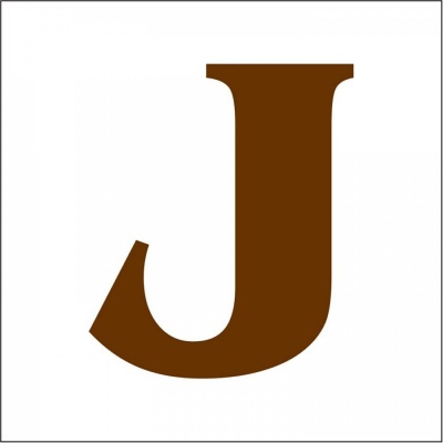 Drevené písmeno, 95 mm, J