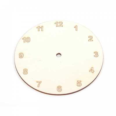 Drevený základ na hodiny, kruh, arabské číslice