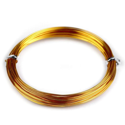 Hliníkový drôt, 1 mm, zlatý lesklý, 10 m