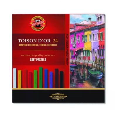 KOH-I-NOOR, Sada mäkkých pastelov TOISON DOR, 24 ks