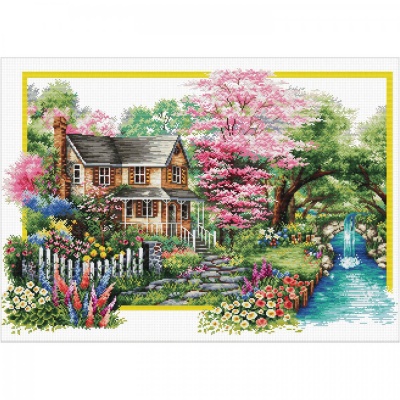 Krížiková výšivka, Spring Comes, 69 x 50 cm