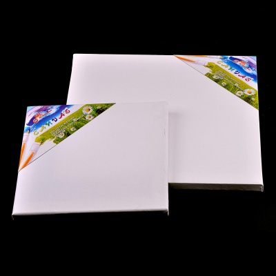 Maliarske plátno, biele, 15 x 15 cm, lem 1,6 cm