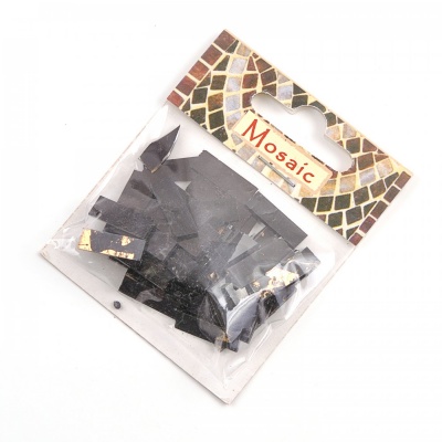 Mozaika, 0,6x1,8 cm, metalická čierno-zlatá, 20 g