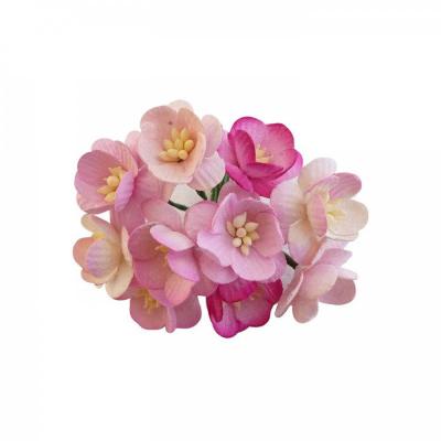 Papierový kvet čerešňa, 25 mm, mix ružový 50 ks