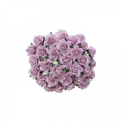 Papierový kvet ruža, 15 mm, fialová 10 ks